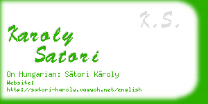 karoly satori business card